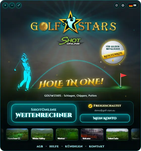 Start window of the ShotOnline distance calculator Windows app