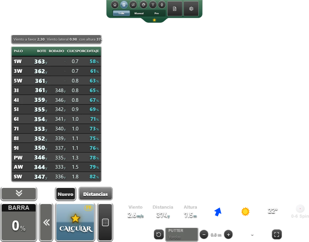 Calculadora en los temas de color del juego: Verde